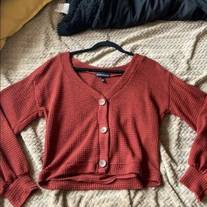 long sleeve maroon top